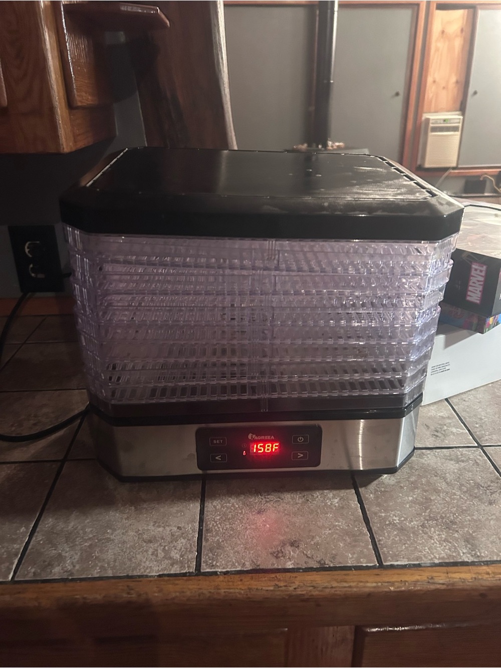 Electric Food Dehydrator with Clear Trays - Black/Silver